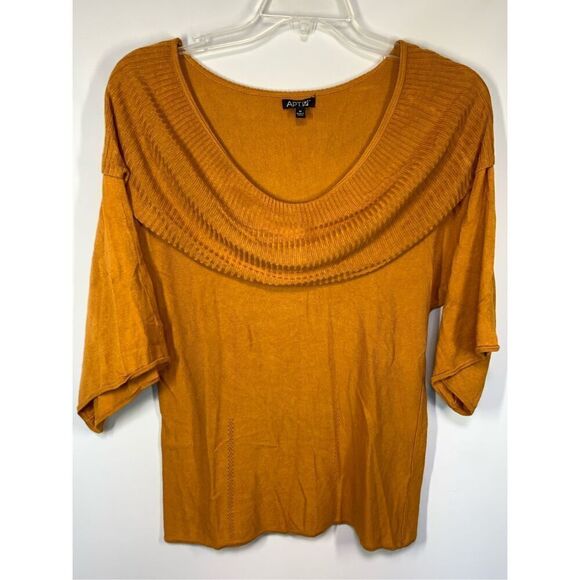 APT. 9 Women's Rayon Blend Soft Off The Shoulder Top Dark Yellow Size Medium - Picture 1 of 8